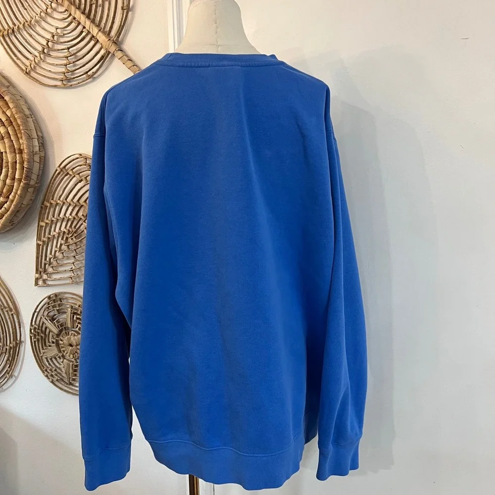 Nike Blue Cotton Blend Club Fleece Crewneck Sweatshirt Oversized Sporty XXL